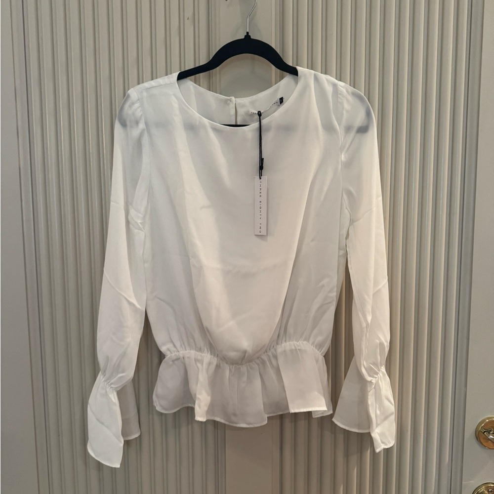 Chic White Blouse with Ruffle Detail